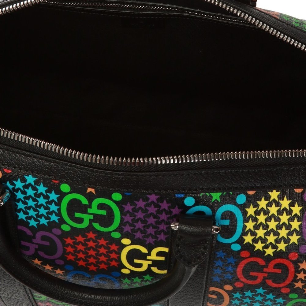 ❌❌ Gucci Psychedelic holdall duffle black rainbow multicolor weekend travel bag - Picture 7 of 8